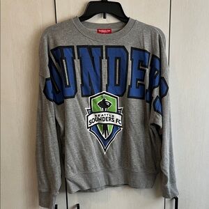Gray and Blue Sounders Crewneck Sweater